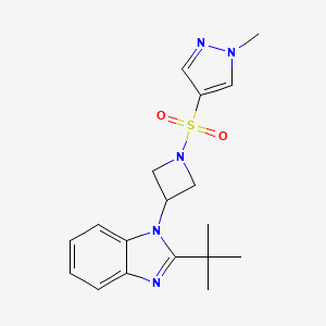 molecular formula C18H23N5O2S B12268384 2-tert-butyl-1-{1-[(1-methyl-1H-pyrazol-4-yl)sulfonyl]azetidin-3-yl}-1H-1,3-benzodiazole 