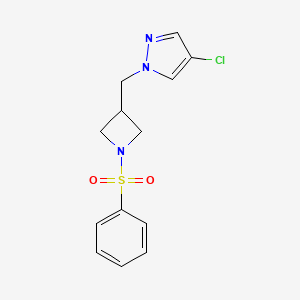 1-{[1-(benzenesulfonyl)azetidin-3-yl]methyl}-4-chloro-1H-pyrazole