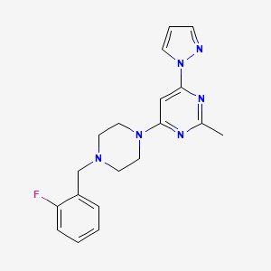 4-{4-[(2-fluorophenyl)methyl]piperazin-1-yl}-2-methyl-6-(1H-pyrazol-1-yl)pyrimidine