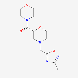 4-[(3-Methyl-1,2,4-oxadiazol-5-yl)methyl]-2-(morpholine-4-carbonyl)morpholine