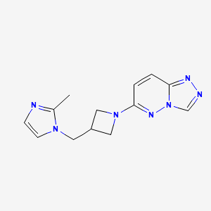 molecular formula C13H15N7 B12268429 2-methyl-1-[(1-{[1,2,4]triazolo[4,3-b]pyridazin-6-yl}azetidin-3-yl)methyl]-1H-imidazole 