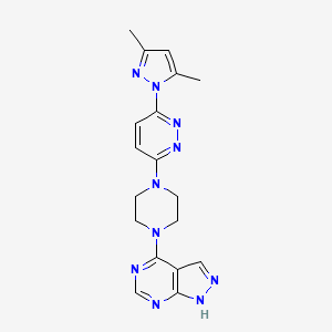 3-(3,5-dimethyl-1H-pyrazol-1-yl)-6-(4-{1H-pyrazolo[3,4-d]pyrimidin-4-yl}piperazin-1-yl)pyridazine