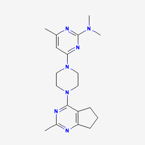 N,N,4-trimethyl-6-(4-{2-methyl-5H,6H,7H-cyclopenta[d]pyrimidin-4-yl}piperazin-1-yl)pyrimidin-2-amine