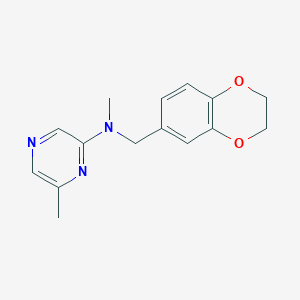 molecular formula C15H17N3O2 B12268449 N-[(2,3-dihydro-1,4-benzodioxin-6-yl)methyl]-N,6-dimethylpyrazin-2-amine 