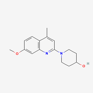 molecular formula C16H20N2O2 B12268456 1-(7-Methoxy-4-methylquinolin-2-yl)piperidin-4-ol 