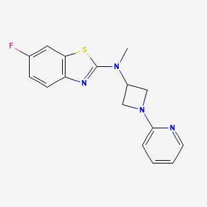 6-fluoro-N-methyl-N-[1-(pyridin-2-yl)azetidin-3-yl]-1,3-benzothiazol-2-amine