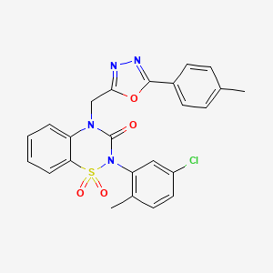 2-(5-Chloro-2-methylphenyl)-4-[[5-(4-methylphenyl)-1,3,4-oxadiazol-2-yl]methyl]-1,1-dioxo-1lambda6,2,4-benzothiadiazin-3-one