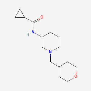 molecular formula C15H26N2O2 B12268483 N-{1-[(oxan-4-yl)methyl]piperidin-3-yl}cyclopropanecarboxamide 