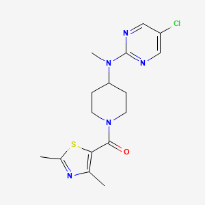 molecular formula C16H20ClN5OS B12268511 5-chloro-N-[1-(2,4-dimethyl-1,3-thiazole-5-carbonyl)piperidin-4-yl]-N-methylpyrimidin-2-amine 