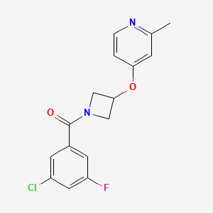 molecular formula C16H14ClFN2O2 B12268545 4-{[1-(3-Chloro-5-fluorobenzoyl)azetidin-3-yl]oxy}-2-methylpyridine 