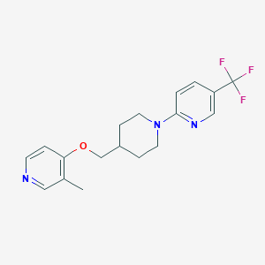 molecular formula C18H20F3N3O B12268552 2-(4-{[(3-Methylpyridin-4-yl)oxy]methyl}piperidin-1-yl)-5-(trifluoromethyl)pyridine 