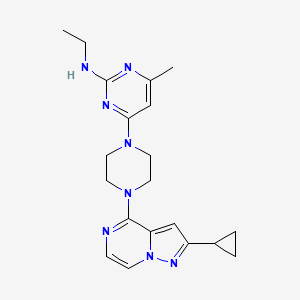 4-(4-{2-cyclopropylpyrazolo[1,5-a]pyrazin-4-yl}piperazin-1-yl)-N-ethyl-6-methylpyrimidin-2-amine