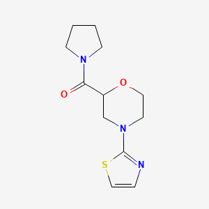 molecular formula C12H17N3O2S B12268592 2-(Pyrrolidine-1-carbonyl)-4-(1,3-thiazol-2-yl)morpholine 