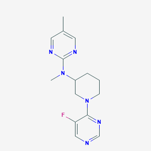 molecular formula C15H19FN6 B12268614 N-[1-(5-fluoropyrimidin-4-yl)piperidin-3-yl]-N,5-dimethylpyrimidin-2-amine 