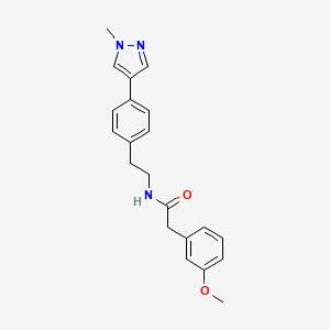 molecular formula C21H23N3O2 B12268623 2-(3-methoxyphenyl)-N-{2-[4-(1-methyl-1H-pyrazol-4-yl)phenyl]ethyl}acetamide 