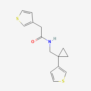 2-(thiophen-3-yl)-N-{[1-(thiophen-3-yl)cyclopropyl]methyl}acetamide