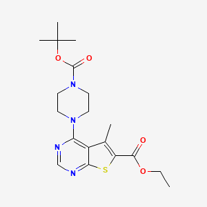 Tert-butyl 4-[6-(ethoxycarbonyl)-5-methylthieno[2,3-d]pyrimidin-4-yl]piperazine-1-carboxylate