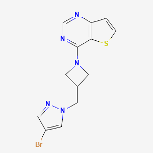 4-bromo-1-[(1-{thieno[3,2-d]pyrimidin-4-yl}azetidin-3-yl)methyl]-1H-pyrazole