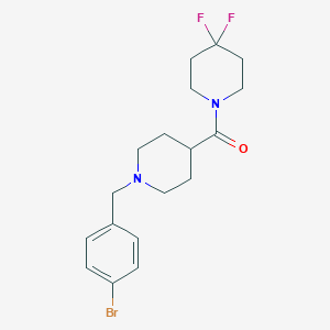 molecular formula C18H23BrF2N2O B12268661 1-{1-[(4-Bromophenyl)methyl]piperidine-4-carbonyl}-4,4-difluoropiperidine 