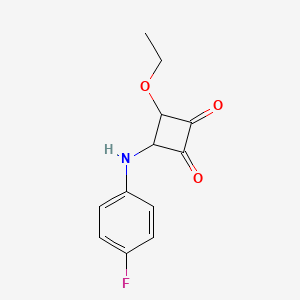 molecular formula C12H12FNO3 B12268671 3-Ethoxy-4-(4-fluoroanilino)cyclobutane-1,2-dione 