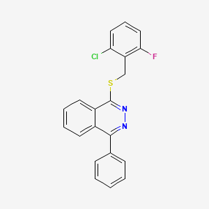 molecular formula C21H14ClFN2S B12268699 1-[(2-Chloro-6-fluorobenzyl)sulfanyl]-4-phenylphthalazine 