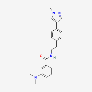 molecular formula C21H24N4O B12268711 3-(dimethylamino)-N-{2-[4-(1-methyl-1H-pyrazol-4-yl)phenyl]ethyl}benzamide 