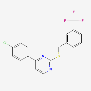 4-(4-Chlorophenyl)-2-{[3-(trifluoromethyl)benzyl]sulfanyl}pyrimidine