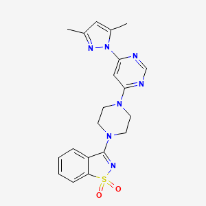 3-{4-[6-(3,5-dimethyl-1H-pyrazol-1-yl)pyrimidin-4-yl]piperazin-1-yl}-1lambda6,2-benzothiazole-1,1-dione