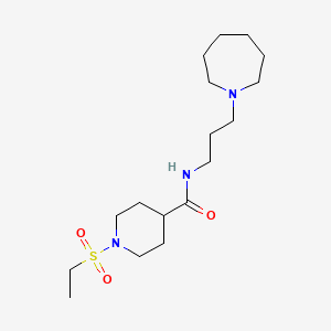 molecular formula C17H33N3O3S B1226873 N-[3-(1-氮杂环戊基)丙基]-1-乙基磺酰基-4-哌啶甲酰胺 