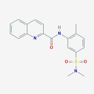 molecular formula C19H19N3O3S B1226874 N-[5-(dimethylsulfamoyl)-2-methylphenyl]-2-quinolinecarboxamide 