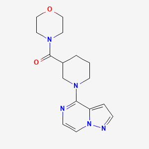 molecular formula C16H21N5O2 B12268750 4-(1-{Pyrazolo[1,5-a]pyrazin-4-yl}piperidine-3-carbonyl)morpholine 