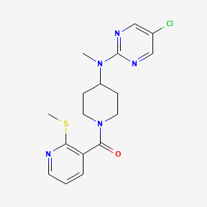 5-chloro-N-methyl-N-{1-[2-(methylsulfanyl)pyridine-3-carbonyl]piperidin-4-yl}pyrimidin-2-amine