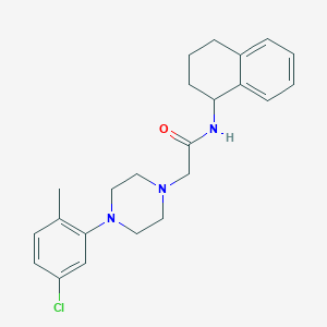 molecular formula C23H28ClN3O B1226878 2-[4-(5-chloro-2-methylphenyl)-1-piperazinyl]-N-(1,2,3,4-tetrahydronaphthalen-1-yl)acetamide 