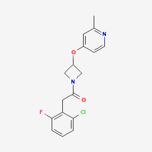 molecular formula C17H16ClFN2O2 B12268783 2-(2-Chloro-6-fluorophenyl)-1-{3-[(2-methylpyridin-4-yl)oxy]azetidin-1-yl}ethan-1-one 