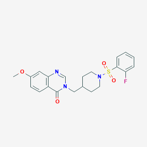 3-{[1-(2-Fluorobenzenesulfonyl)piperidin-4-yl]methyl}-7-methoxy-3,4-dihydroquinazolin-4-one