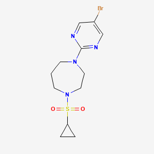 molecular formula C12H17BrN4O2S B12268836 1-(5-Bromopyrimidin-2-yl)-4-(cyclopropanesulfonyl)-1,4-diazepane 