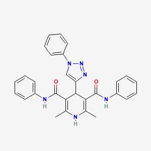 molecular formula C29H26N6O2 B12268838 2,6-dimethyl-N3,N5-diphenyl-4-(1-phenyl-1H-1,2,3-triazol-4-yl)-1,4-dihydropyridine-3,5-dicarboxamide 