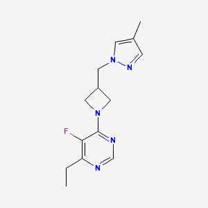 4-ethyl-5-fluoro-6-{3-[(4-methyl-1H-pyrazol-1-yl)methyl]azetidin-1-yl}pyrimidine