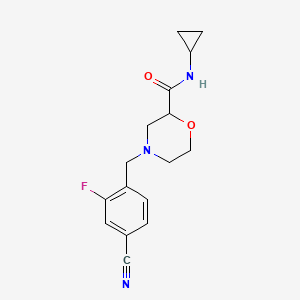 4-[(4-cyano-2-fluorophenyl)methyl]-N-cyclopropylmorpholine-2-carboxamide