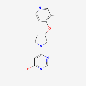 molecular formula C15H18N4O2 B12268862 4-Methoxy-6-{3-[(3-methylpyridin-4-yl)oxy]pyrrolidin-1-yl}pyrimidine 