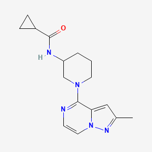 molecular formula C16H21N5O B12268874 N-(1-{2-methylpyrazolo[1,5-a]pyrazin-4-yl}piperidin-3-yl)cyclopropanecarboxamide 