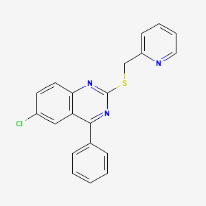 6-Chloro-4-phenyl-2-[(pyridin-2-ylmethyl)sulfanyl]quinazoline