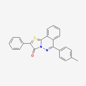 molecular formula C23H16N2OS B12268888 6-(4-Methylphenyl)-2-phenyl[1,3]thiazolo[2,3-a]phthalazin-4-ium-3-olate 