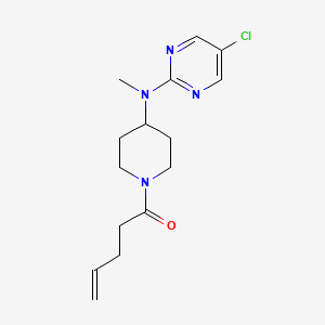 molecular formula C15H21ClN4O B12268911 1-{4-[(5-Chloropyrimidin-2-yl)(methyl)amino]piperidin-1-yl}pent-4-en-1-one 