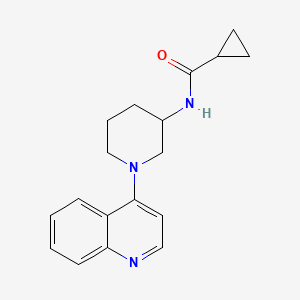 molecular formula C18H21N3O B12268915 N-[1-(quinolin-4-yl)piperidin-3-yl]cyclopropanecarboxamide 