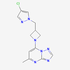 4-chloro-1-[(1-{5-methyl-[1,2,4]triazolo[1,5-a]pyrimidin-7-yl}azetidin-3-yl)methyl]-1H-pyrazole