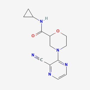 molecular formula C13H15N5O2 B12268939 4-(3-cyanopyrazin-2-yl)-N-cyclopropylmorpholine-2-carboxamide 