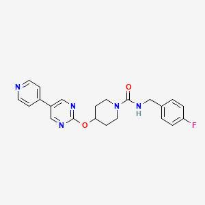 molecular formula C22H22FN5O2 B12268951 N-[(4-fluorophenyl)methyl]-4-{[5-(pyridin-4-yl)pyrimidin-2-yl]oxy}piperidine-1-carboxamide 