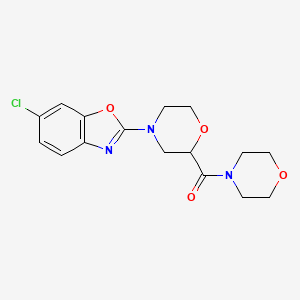 molecular formula C16H18ClN3O4 B12268957 6-Chloro-2-[2-(morpholine-4-carbonyl)morpholin-4-yl]-1,3-benzoxazole 