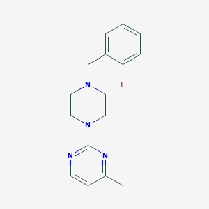 molecular formula C16H19FN4 B12268975 2-{4-[(2-Fluorophenyl)methyl]piperazin-1-yl}-4-methylpyrimidine 